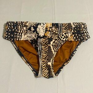 BLEU ROD BEATTIE Women's Kore Sarong Hipster Bikini Bottom Size 8